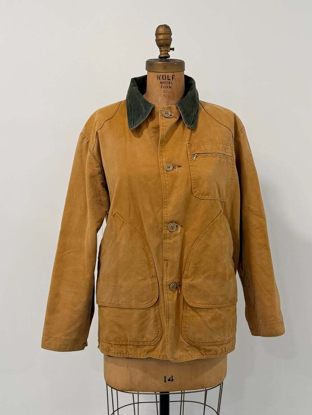 Vintage L.L. Bean Field Jacket Distressed Canvas Size 40 PTP 23 Fits like Large